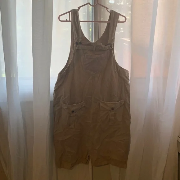 Beige soft fabric overalls - Picture 1 of 1